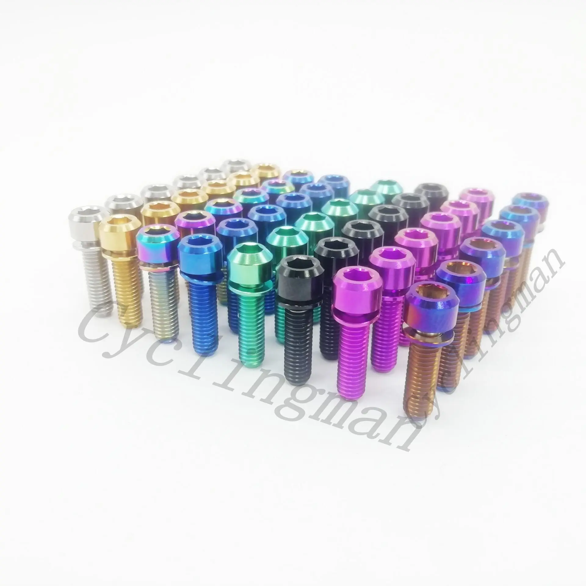 Colorful Super Light Titanium Ti M5x18mm Hex Socket With Washer Round Head Bolt For Bike Bicycle Stems Handlebar 6pcs/lot
