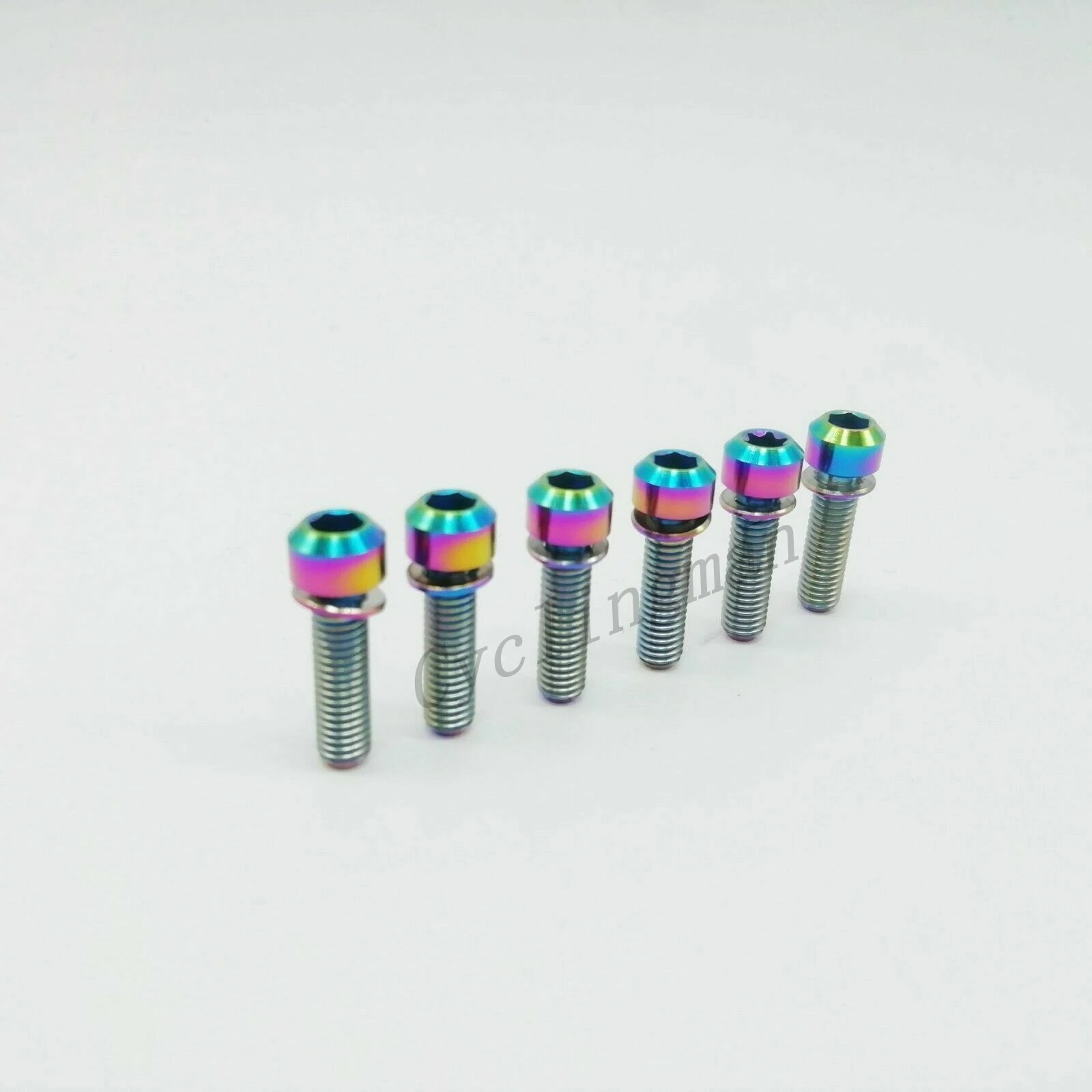 Colorful Super Light Titanium Ti M5x18mm Hex Socket With Washer Round Head Bolt For Bike Bicycle Stems Handlebar 6pcs/lot