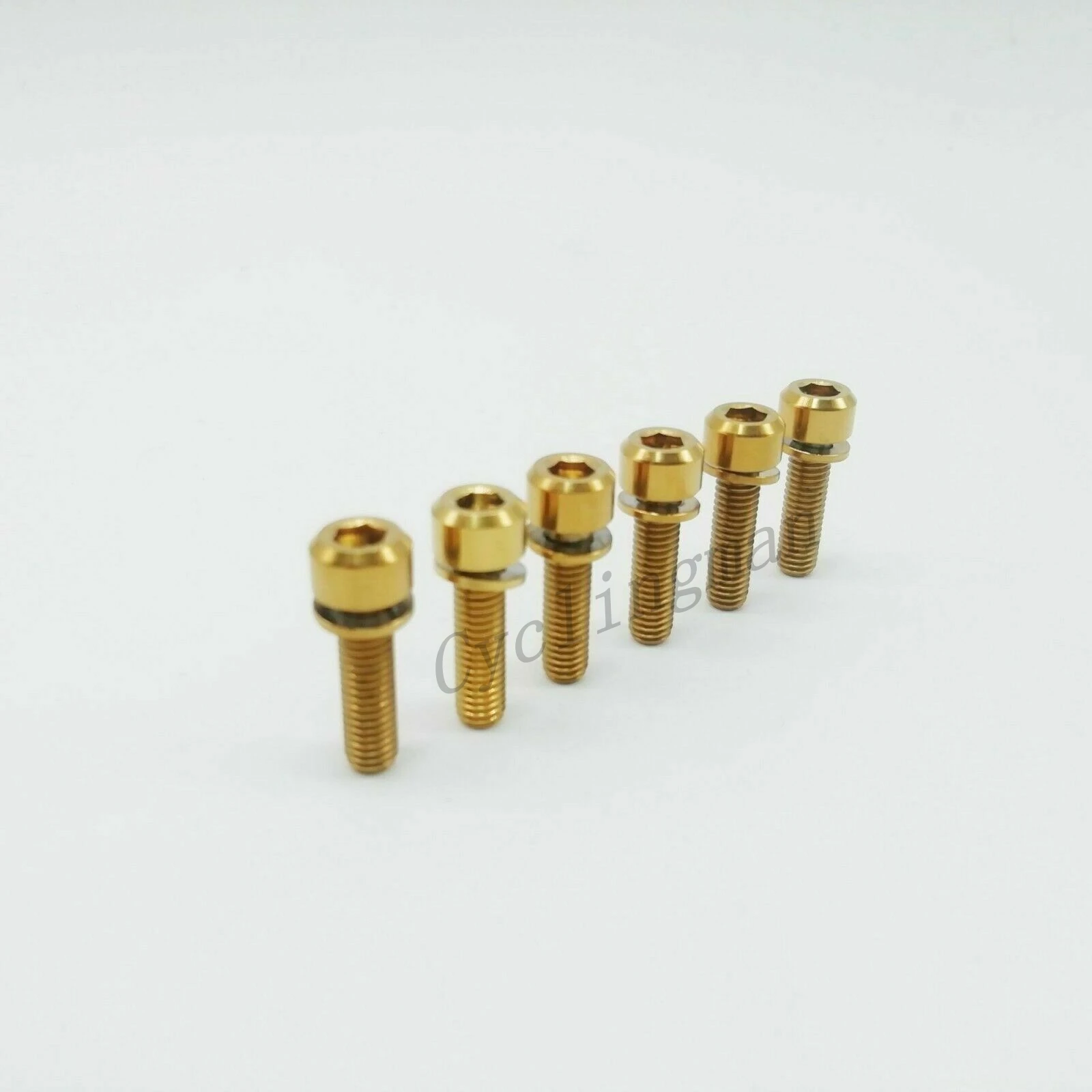 Colorful Super Light Titanium Ti M5x18mm Hex Socket With Washer Round Head Bolt For Bike Bicycle Stems Handlebar 6pcs/lot