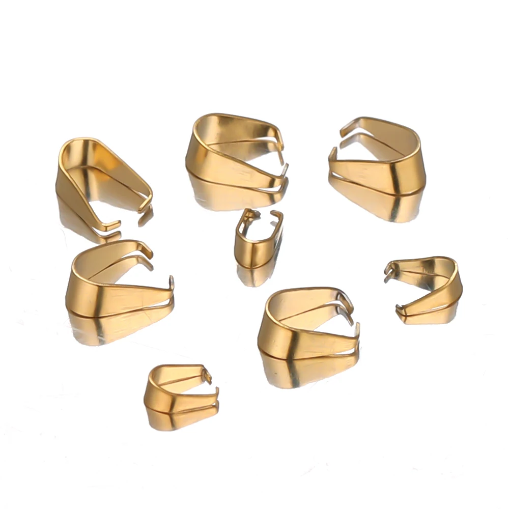 50pcs Stainless Steel Clip Clasps Pendant Charms Buckle Connectors Bail Beads DIY Jewelry Findings Crafts Components Accessories