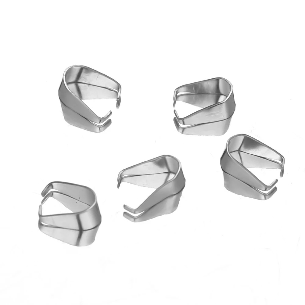 50pcs Stainless Steel Clip Clasps Pendant Charms Buckle Connectors Bail Beads DIY Jewelry Findings Crafts Components Accessories