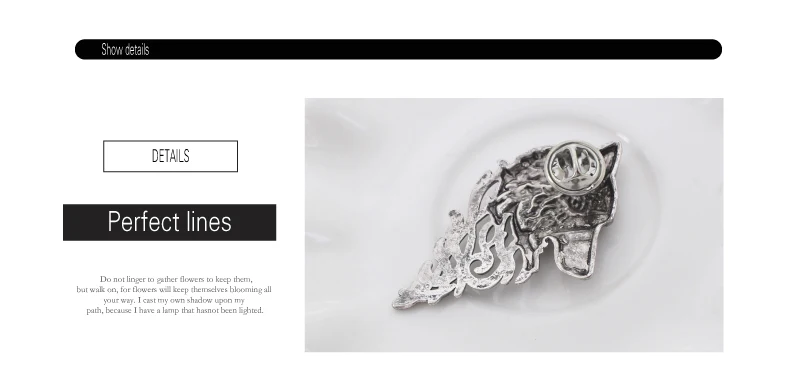 Fashion Vintage Men's Brooches Angel Wings Deer Wolf Cat Animal Brooch Pins Men And Women Skull Brooch Shirt Collar Pin Brooch