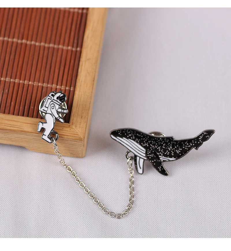 Fashion Vintage Men's Brooches Angel Wings Deer Wolf Cat Animal Brooch Pins Men And Women Skull Brooch Shirt Collar Pin Brooch