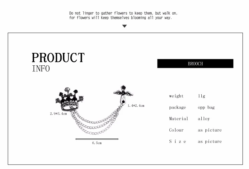 Fashion Vintage Men's Brooches Angel Wings Deer Wolf Cat Animal Brooch Pins Men And Women Skull Brooch Shirt Collar Pin Brooch