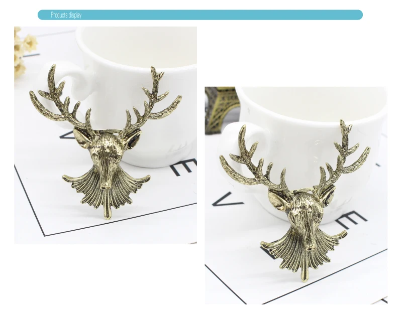 Fashion Vintage Men's Brooches Angel Wings Deer Wolf Cat Animal Brooch Pins Men And Women Skull Brooch Shirt Collar Pin Brooch