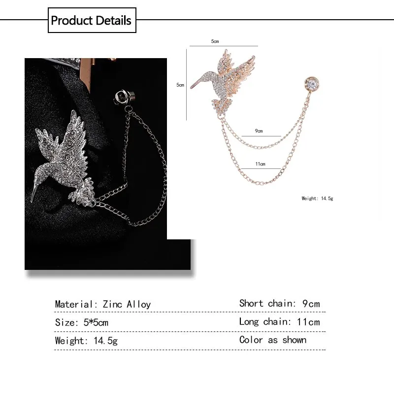 Fashion Vintage Men's Brooches Angel Wings Deer Wolf Cat Animal Brooch Pins Men And Women Skull Brooch Shirt Collar Pin Brooch