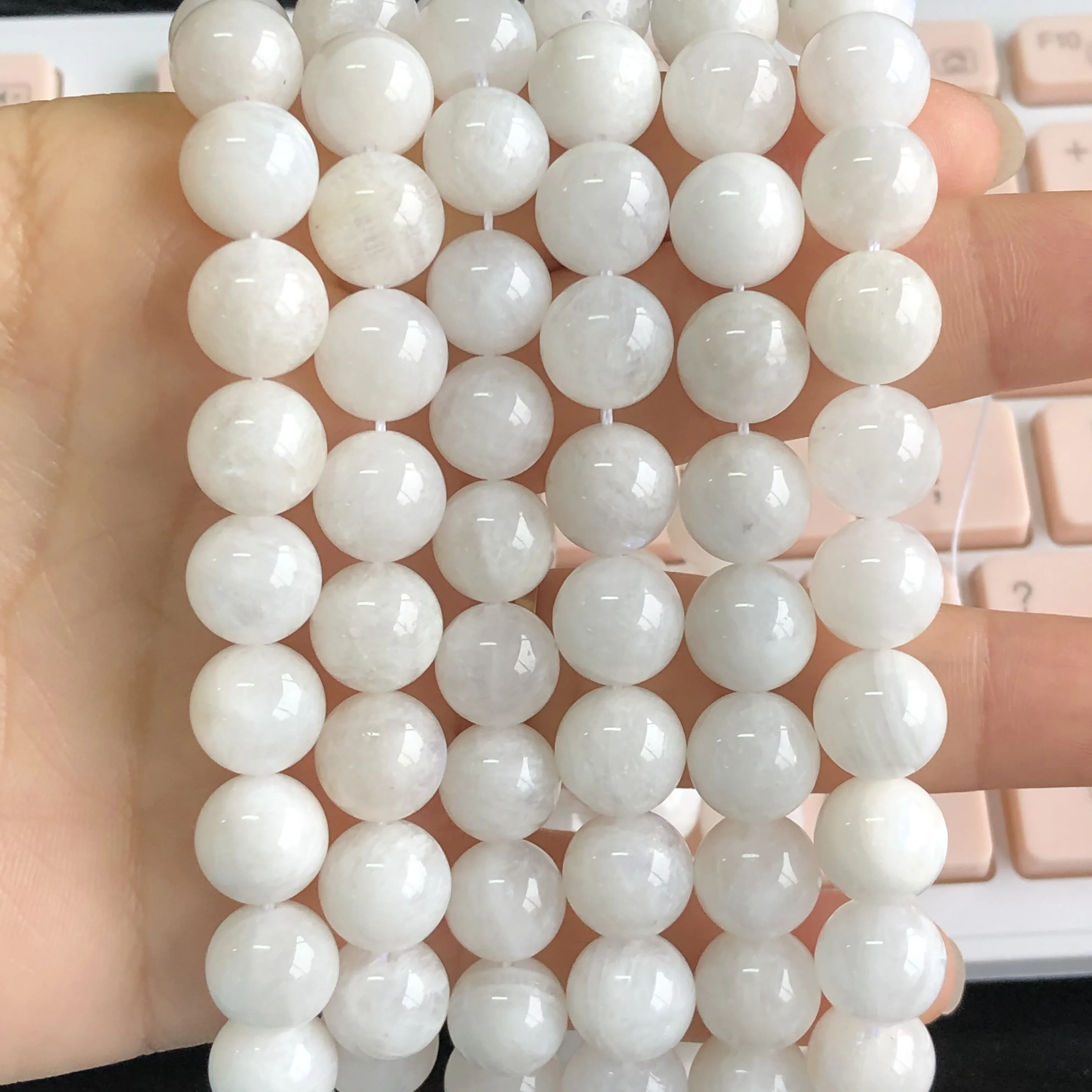 Natural Stone Moonstone Beads 6/8/10mm High Quality Round Smooth Loose Bead For Jewelry Making DIY Bracelet Necklace Accessories