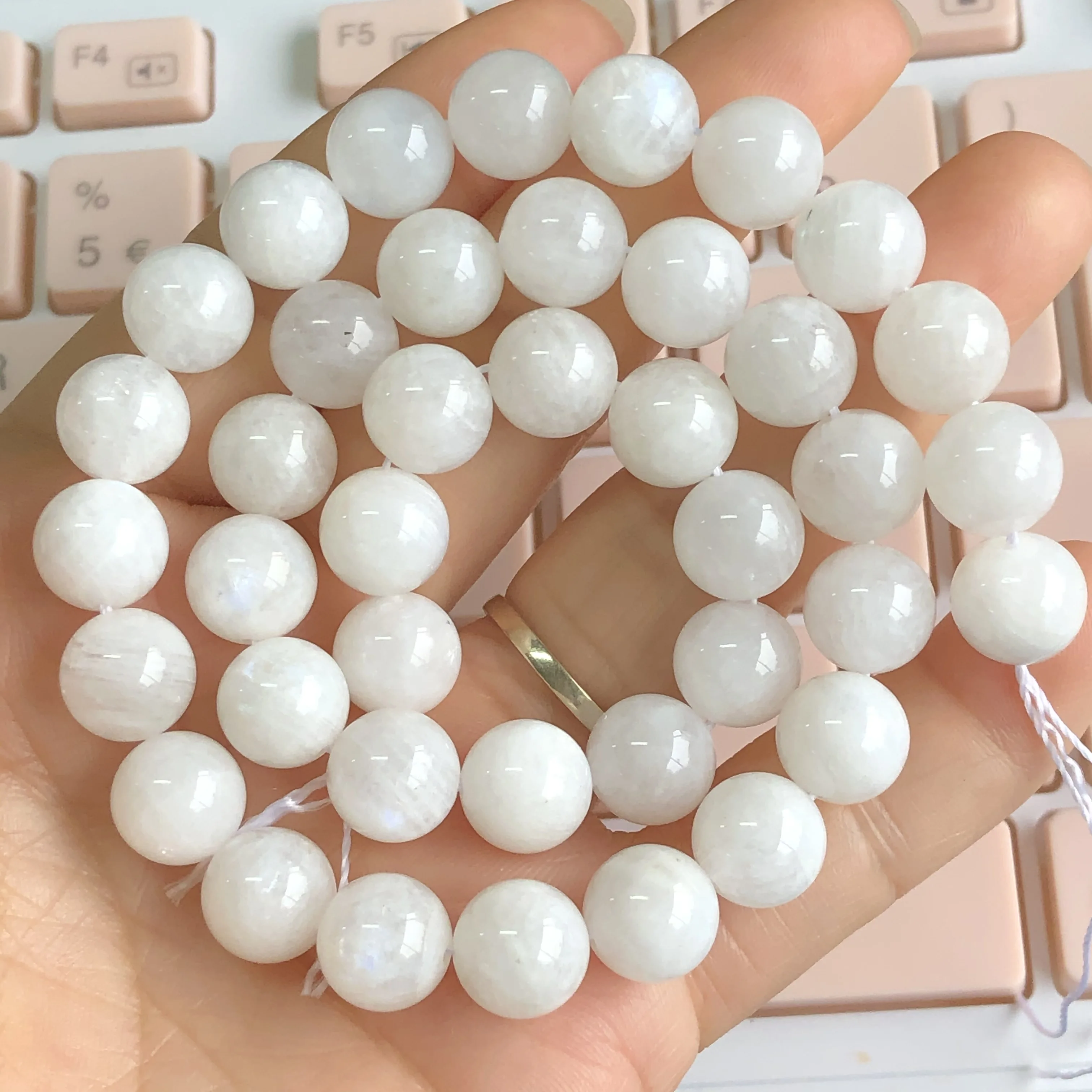 Natural Stone Moonstone Beads 6/8/10mm High Quality Round Smooth Loose Bead For Jewelry Making DIY Bracelet Necklace Accessories