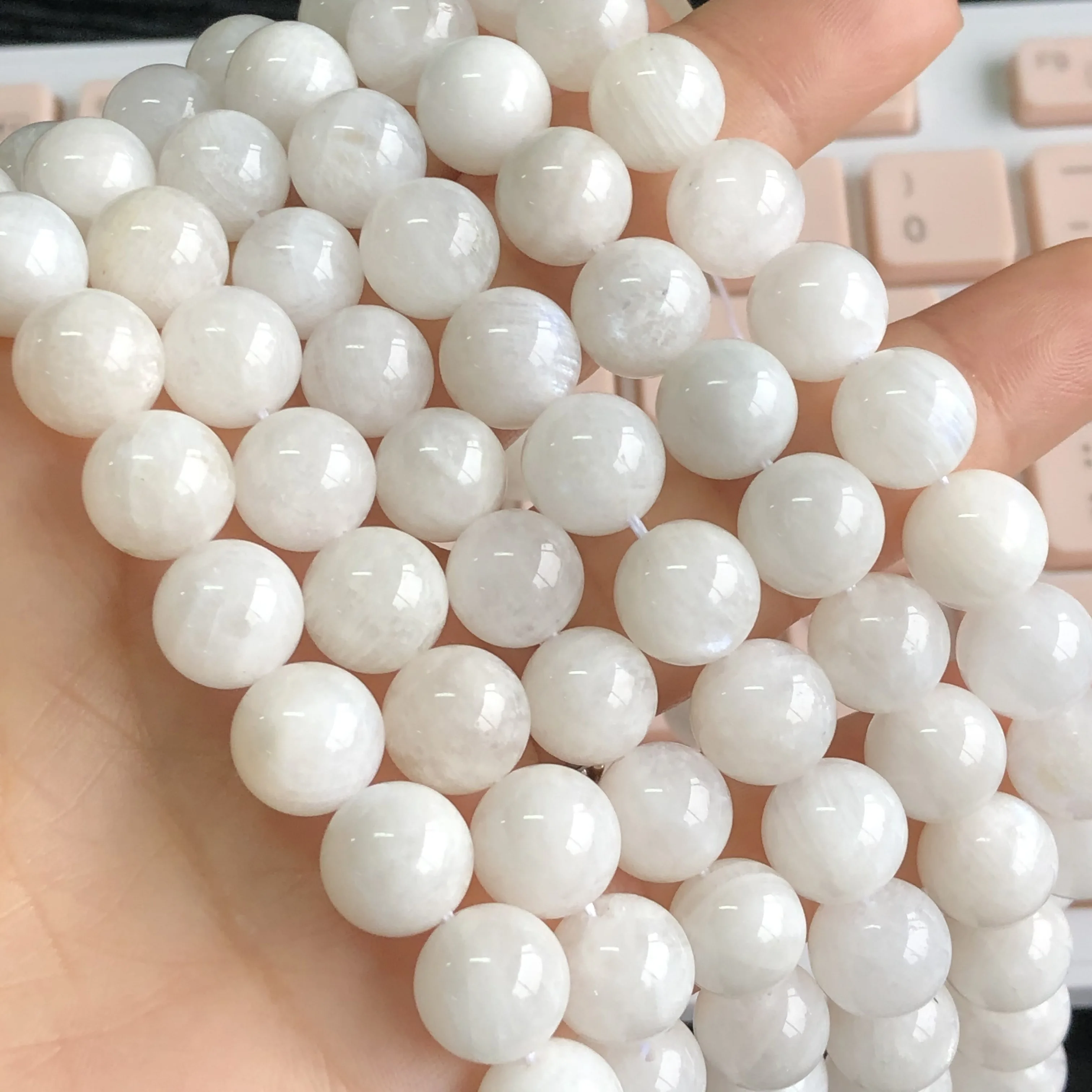 Natural Stone Moonstone Beads 6/8/10mm High Quality Round Smooth Loose Bead For Jewelry Making DIY Bracelet Necklace Accessories