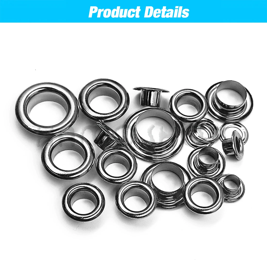 200Pcs Hole Metal Eyelets Grommets Gunblack Color with Washer For Diy Leathercraft Accessories Shoes Belt Cap Bag Tags Clothes