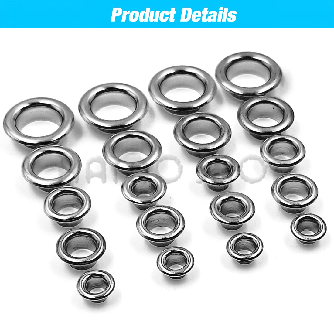 200Pcs Hole Metal Eyelets Grommets Gunblack Color with Washer For Diy Leathercraft Accessories Shoes Belt Cap Bag Tags Clothes
