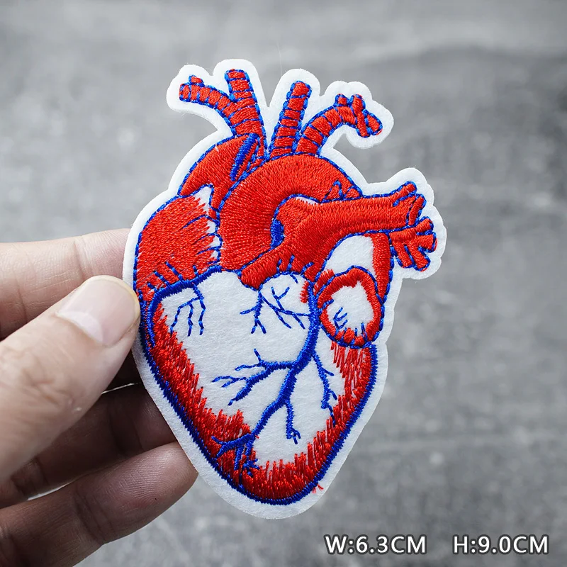 HEART EYE DIY Child Patches Embroidery For T-Shirt Iron On Appliques Clothes Jeans Stickers Badges Parche ROCK MUSIC PUNK