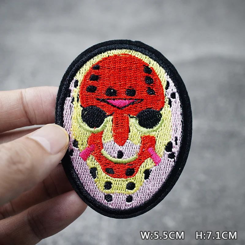 HEART EYE DIY Child Patches Embroidery For T-Shirt Iron On Appliques Clothes Jeans Stickers Badges Parche ROCK MUSIC PUNK