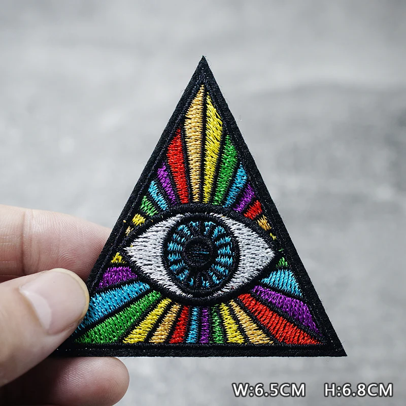 HEART EYE DIY Child Patches Embroidery For T-Shirt Iron On Appliques Clothes Jeans Stickers Badges Parche ROCK MUSIC PUNK