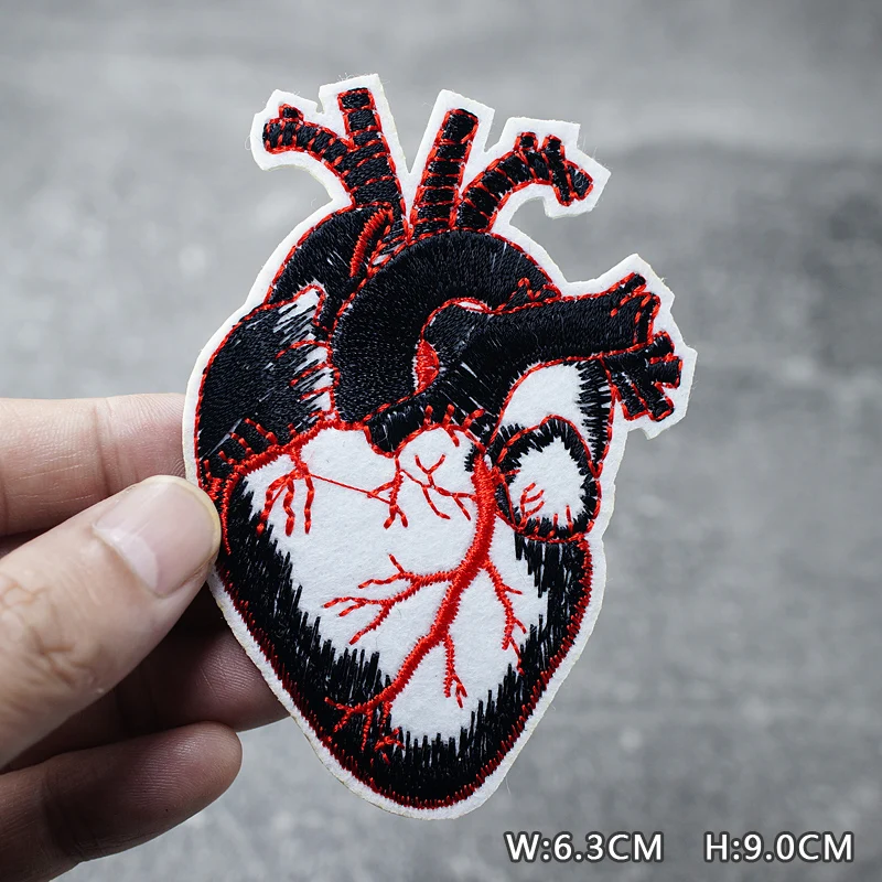 HEART EYE DIY Child Patches Embroidery For T-Shirt Iron On Appliques Clothes Jeans Stickers Badges Parche ROCK MUSIC PUNK