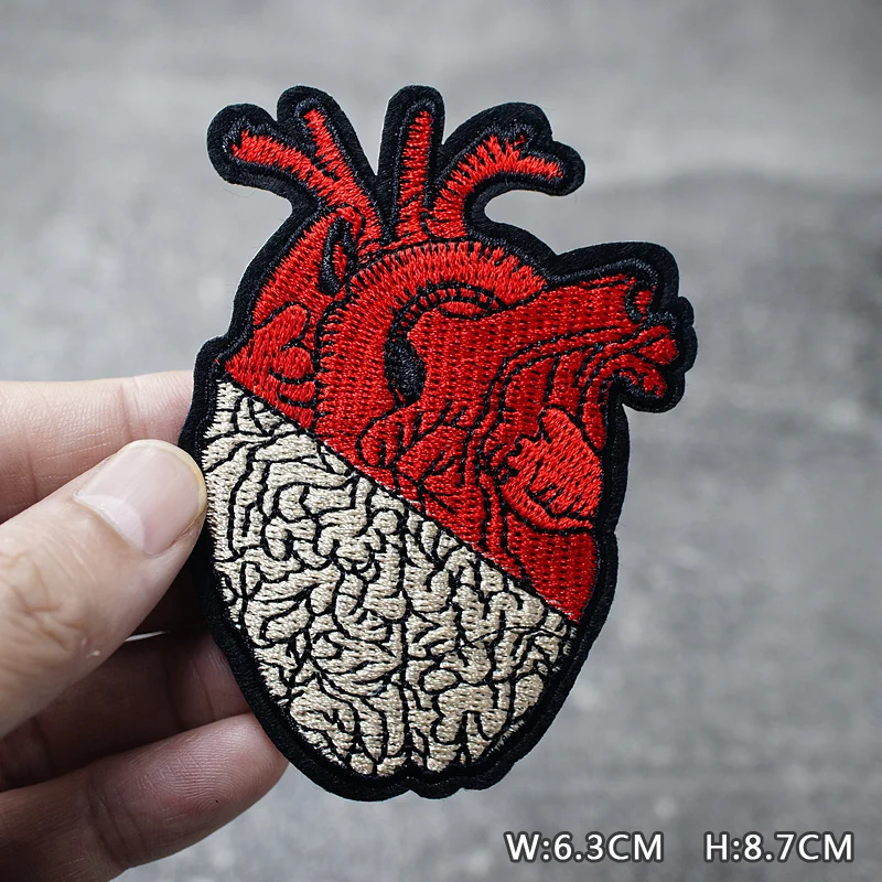 HEART EYE DIY Child Patches Embroidery For T-Shirt Iron On Appliques Clothes Jeans Stickers Badges Parche ROCK MUSIC PUNK