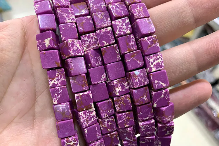 Wholesale 8*8mm Square Tiger Eye Turquoises Crystal Jades Natural Cube Stone Beads For Jewelry Making DIY Bracelet Accessories