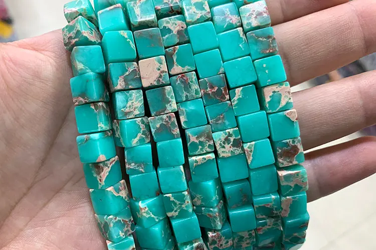 Wholesale 8*8mm Square Tiger Eye Turquoises Crystal Jades Natural Cube Stone Beads For Jewelry Making DIY Bracelet Accessories
