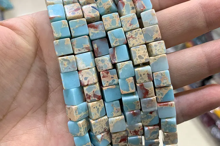 Wholesale 8*8mm Square Tiger Eye Turquoises Crystal Jades Natural Cube Stone Beads For Jewelry Making DIY Bracelet Accessories