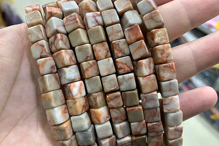 Wholesale 8*8mm Square Tiger Eye Turquoises Crystal Jades Natural Cube Stone Beads For Jewelry Making DIY Bracelet Accessories