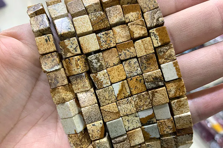 Wholesale 8*8mm Square Tiger Eye Turquoises Crystal Jades Natural Cube Stone Beads For Jewelry Making DIY Bracelet Accessories