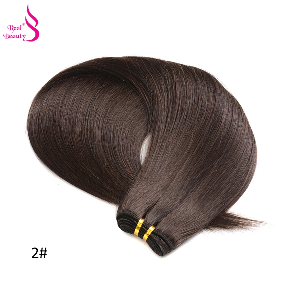 Real Beauty Straight Hair Weave Bundles 14"-28" Hight Ratio Remy Hair Extensions Platinum Blond Brazilian Brown Piano Color