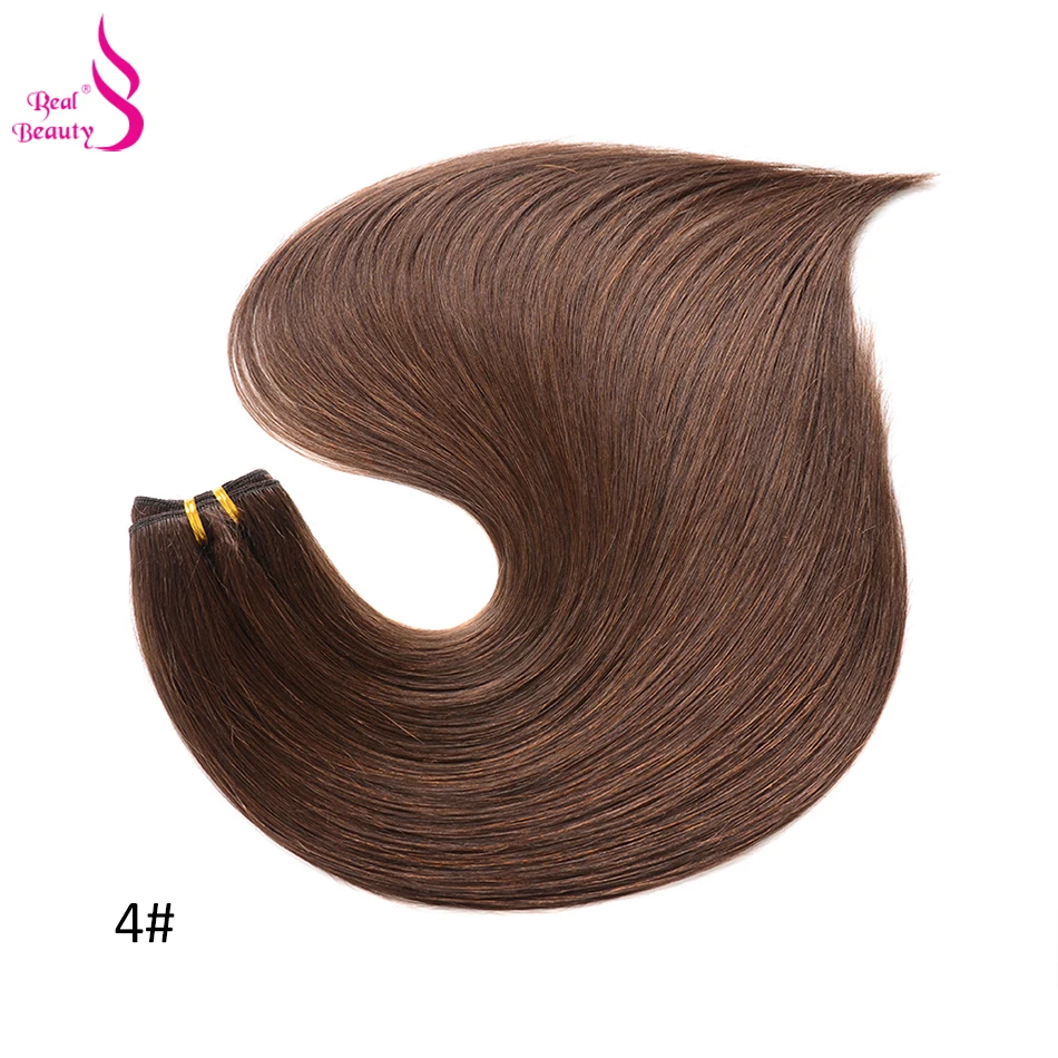 Real Beauty Straight Hair Weave Bundles 14"-28" Hight Ratio Remy Hair Extensions Platinum Blond Brazilian Brown Piano Color