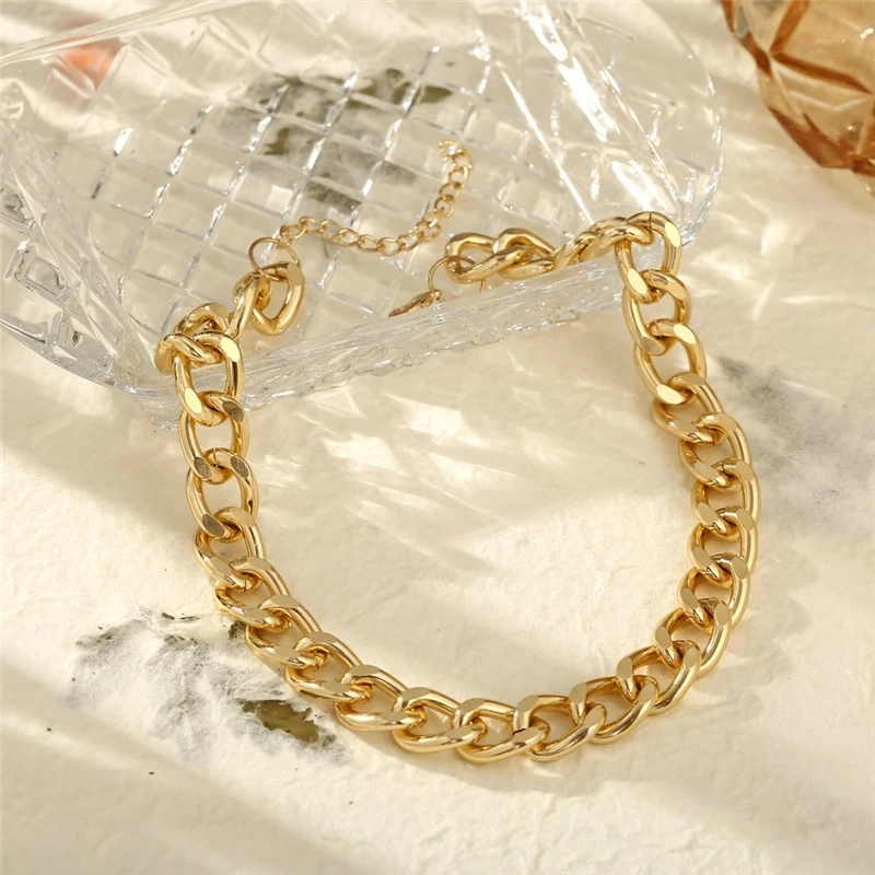 Retro Exaggerated Thick Chain Necklace Double Personality Chain Hip-Hop Neck Chain Choker Necklac Women Jewelry