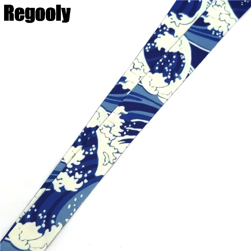 Vintage Kanagawa Hokusai Wave Lanyard Badge ID Mobile Phone Rope Key Lanyard Neck Straps Accessories webbings ribbons