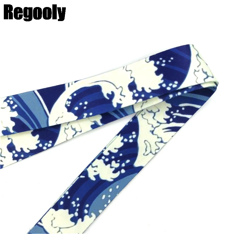 Vintage Kanagawa Hokusai Wave Lanyard Badge ID Mobile Phone Rope Key Lanyard Neck Straps Accessories webbings ribbons