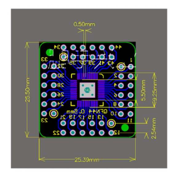 5pcs/1pc 0.5mm QFP/PQFP/LQFP/HTQFP QFN44/48 Turn DIP Adapter Plate HTQFP QFN48 to DIP48 QFN44