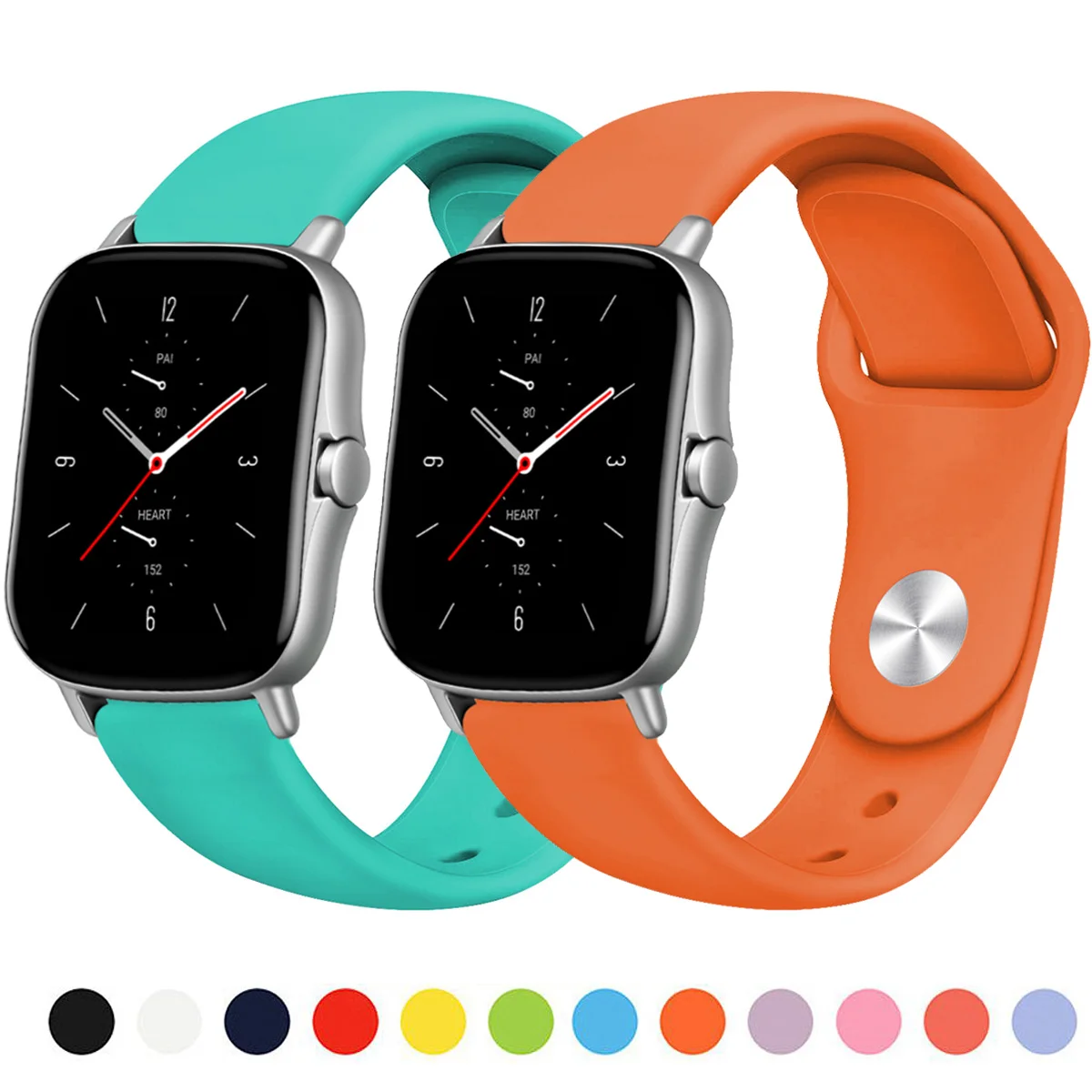 20mm/22mm Watch band For Amazfit GTS/2/2e/3/4 GTS2 Mini/GTR 4/3/Pro/47mm/GTR2/2e/stratos 2/3 Silicone Bracelet Amazfit bip strap