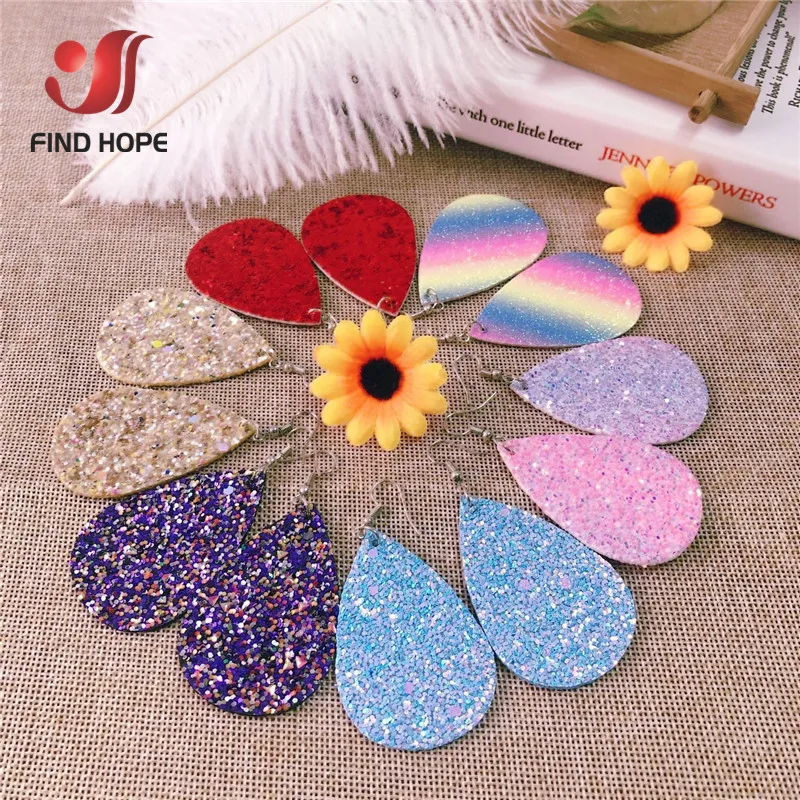 A4 Sequin Chunky Glitter Vinyl PU Faux Leather Sewing Fabric Shiny Iridescent Bow Craft DIY Earring Handmade Patchwork Material