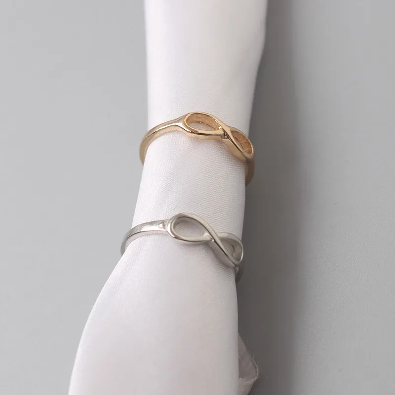 Mini Knot Rings for Women 17mm Round Wedding Rings Silver Color Metal Ladies Rings Fingers Accessories bague femme