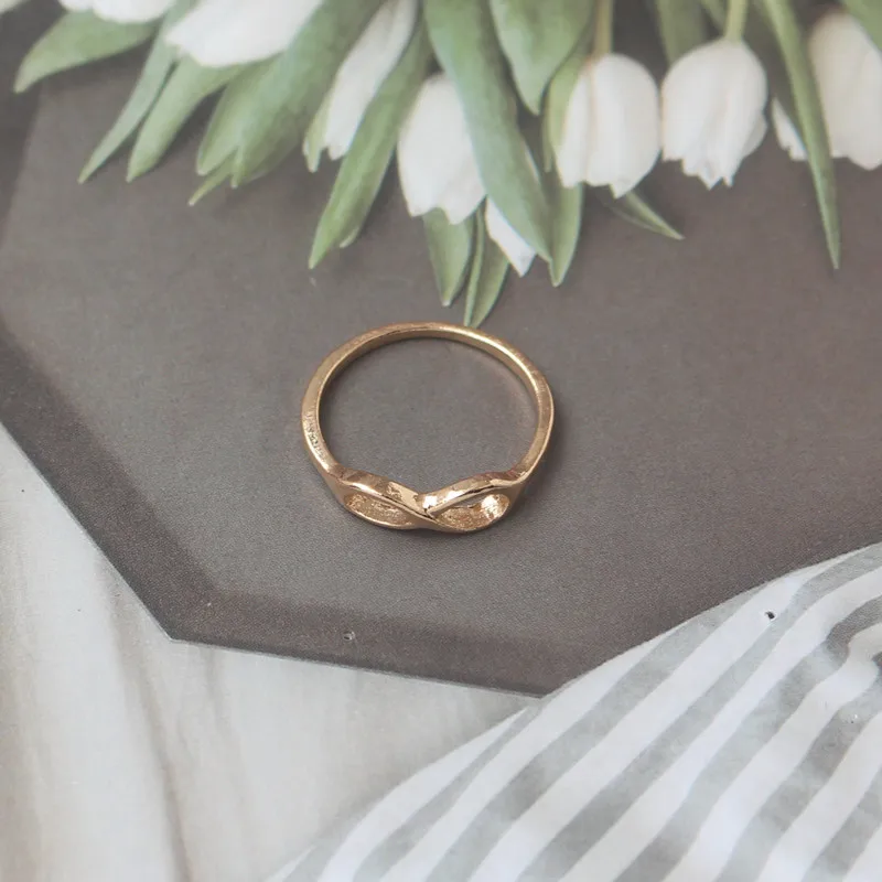 Mini Knot Rings for Women 17mm Round Wedding Rings Silver Color Metal Ladies Rings Fingers Accessories bague femme