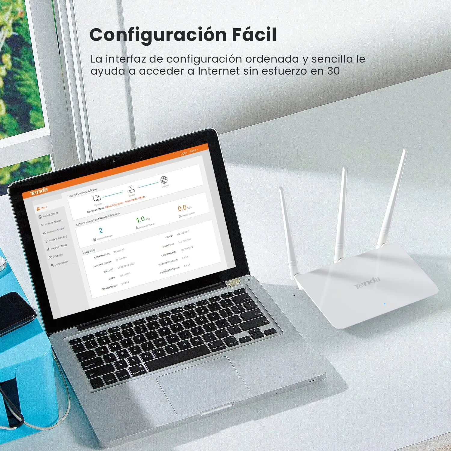 Tenda F3 N300 Wireless Wi-Fi Router with High Power 5dBi Antennas 300Mbps External English System Routers