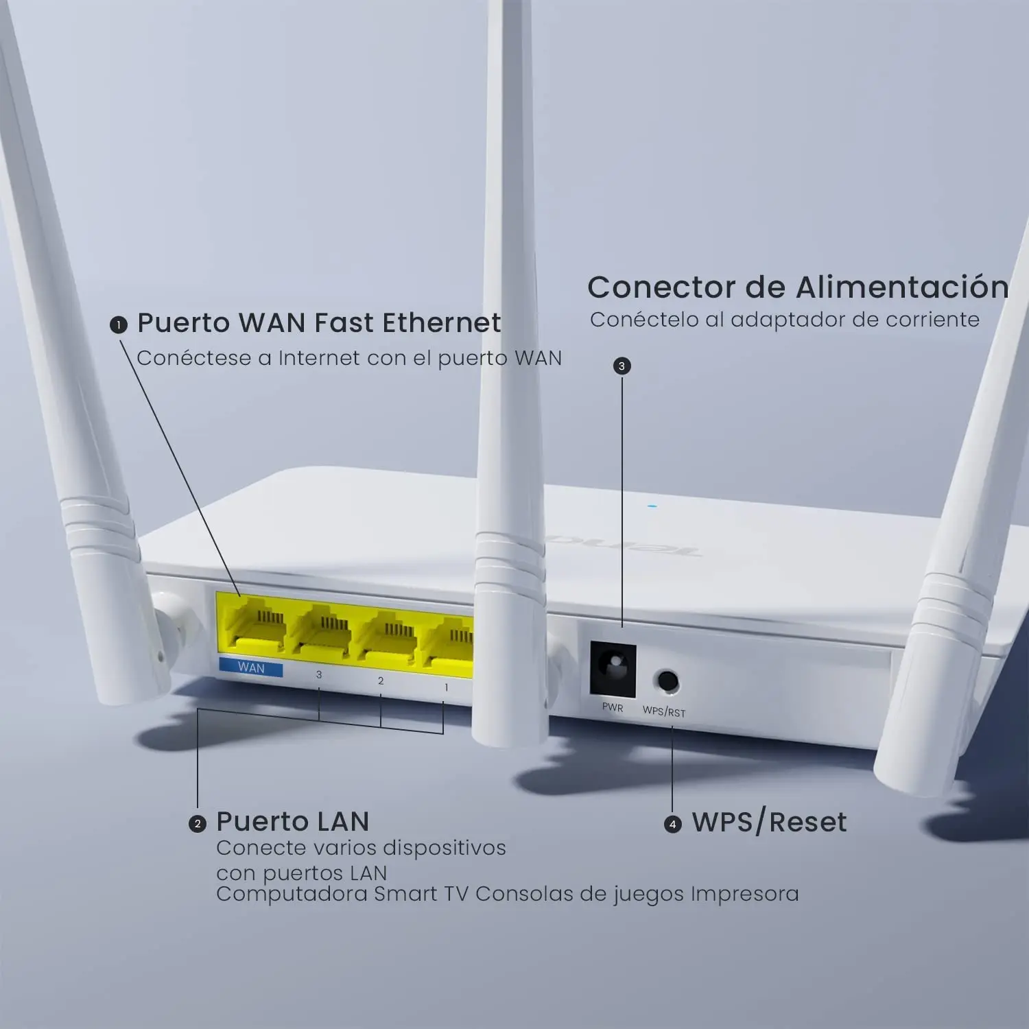 Tenda F3 N300 Wireless Wi-Fi Router with High Power 5dBi Antennas 300Mbps External English System Routers