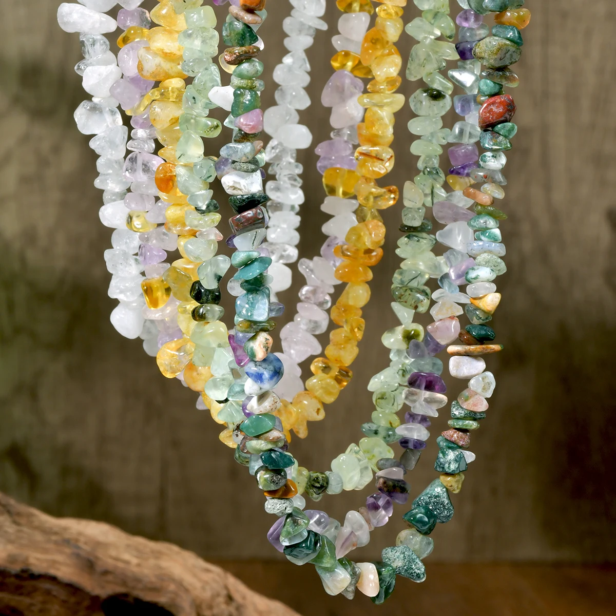 Natural Irregular Stone Crystal Necklace Bohemian Spring/Summer Beach Style