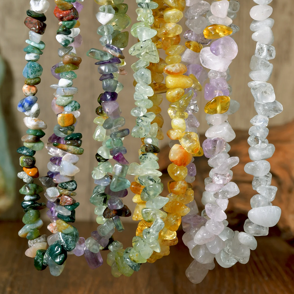 Natural Irregular Stone Crystal Necklace Bohemian Spring/Summer Beach Style