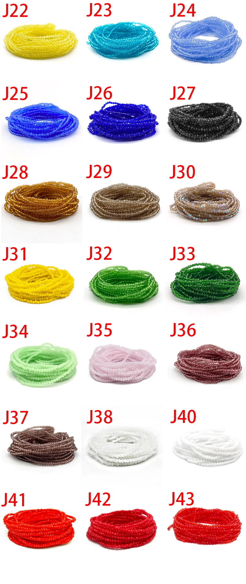 43 Colors 1mm Crystal Loose Spacer Beads Bulk Gasket Glass Beads for Jewelry Making DIY Accessories New Arrivals