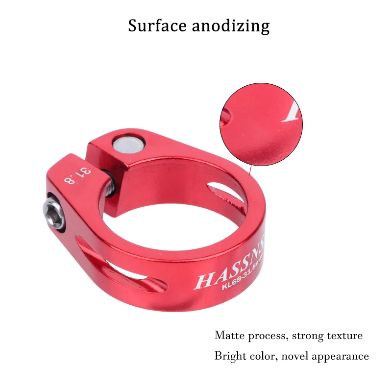 HASSNS Bicycle Seatpost Clamp Saddle Blocking Bike Seat Clip 31.8/34.9MM Post Collar Closure for Dropper 27.2/28.6/31.6MM MTB