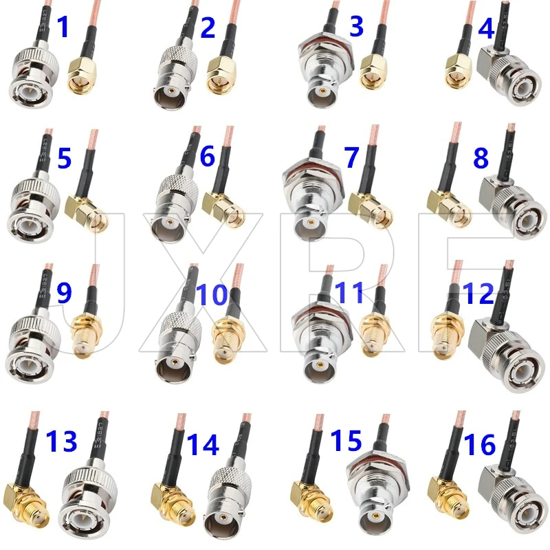 SMA Male to BNC Male RF Coaxial Cable Pigtail SMA Male 90-Degree to BNC Male Right Angle Using RG316 Jumper RFCoaxial Cable