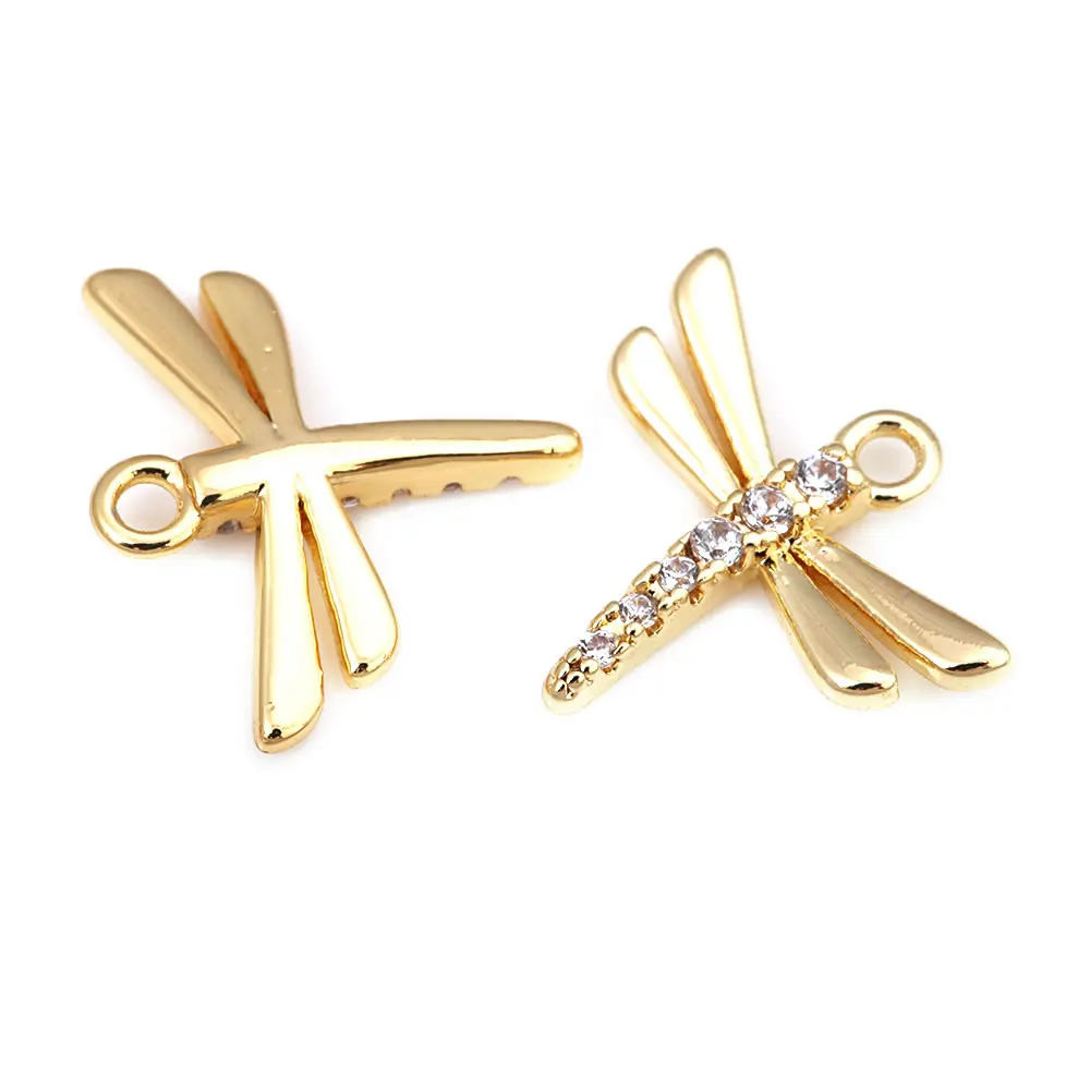 18K Gold Color Brass Dragonfly Charms Pendants High Quality Diy Jewelry Making Supplies Necklace Earrings Accessories for Women