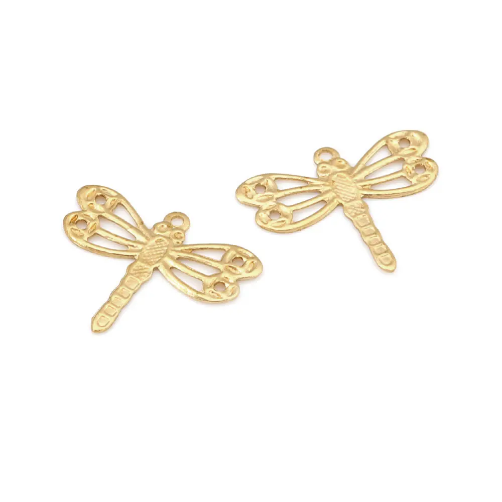 18K Gold Color Brass Dragonfly Charms Pendants High Quality Diy Jewelry Making Supplies Necklace Earrings Accessories for Women