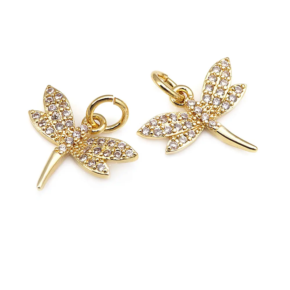 18K Gold Color Brass Dragonfly Charms Pendants High Quality Diy Jewelry Making Supplies Necklace Earrings Accessories for Women