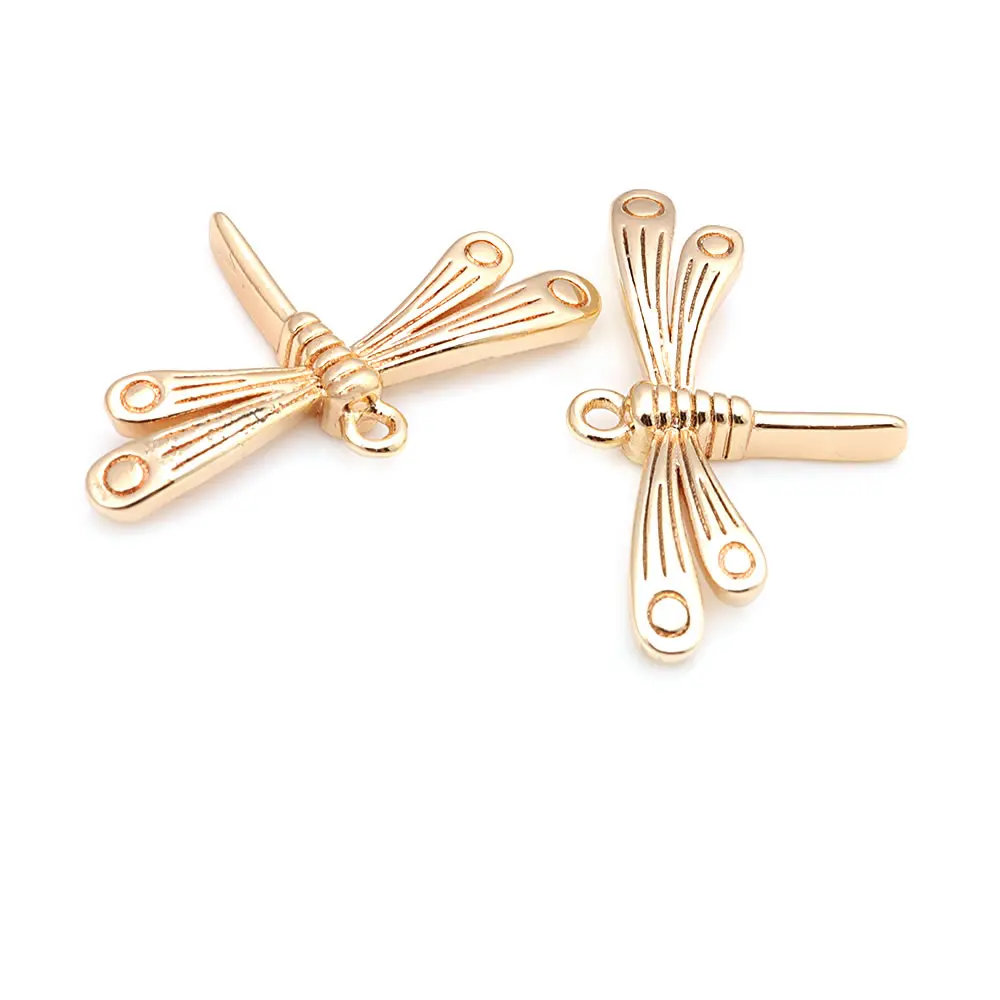 18K Gold Color Brass Dragonfly Charms Pendants High Quality Diy Jewelry Making Supplies Necklace Earrings Accessories for Women