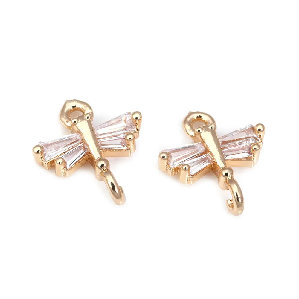 18K Gold Color Brass Dragonfly Charms Pendants High Quality Diy Jewelry Making Supplies Necklace Earrings Accessories for Women