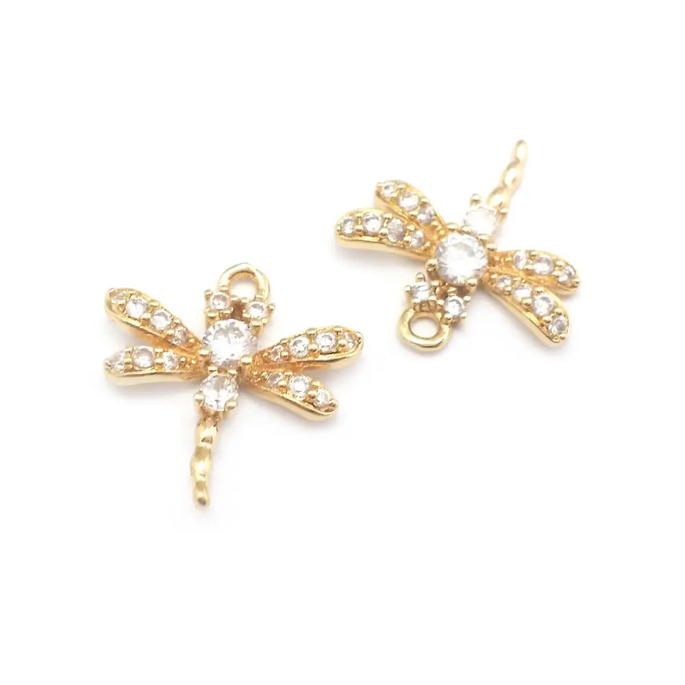 18K Gold Color Brass Dragonfly Charms Pendants High Quality Diy Jewelry Making Supplies Necklace Earrings Accessories for Women