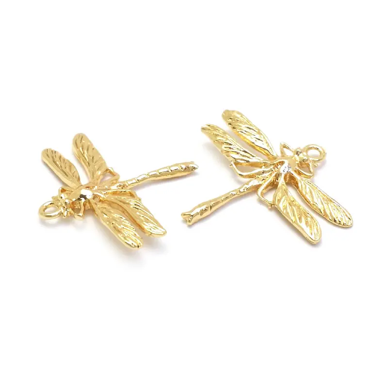 18K Gold Color Brass Dragonfly Charms Pendants High Quality Diy Jewelry Making Supplies Necklace Earrings Accessories for Women