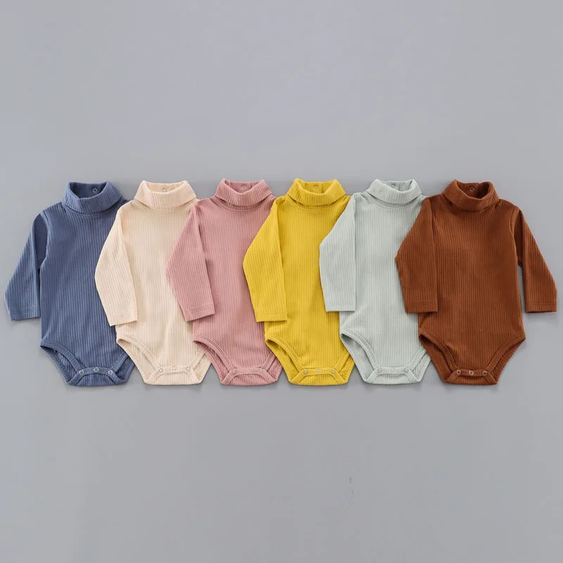0-18 Months Baby 100%Cotton Clothes New Colors Autumn Winter Baby Girls Bodysuit Newborn Boys Long Sleeve Solid Baby Gifts